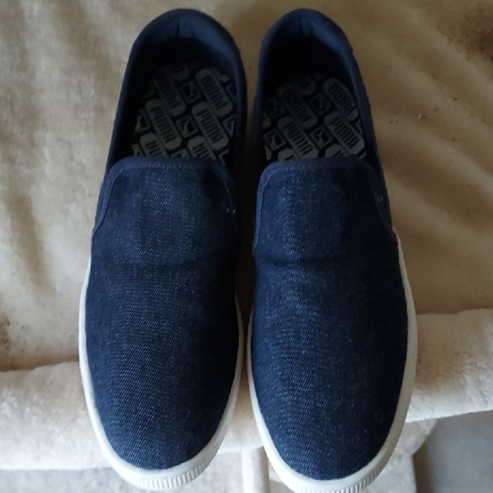 Puma Men's Dark Blue Denim Slip-On Sneakers Size 10.5 - Picture 5 of 8